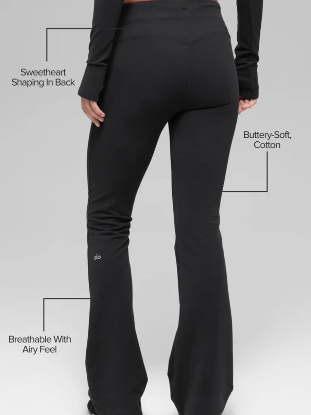 🪩Alo Yoga Sway Bootcut Sweatpant Black Comfortable Flared Casual Sports Pants - Picture 8 of 10